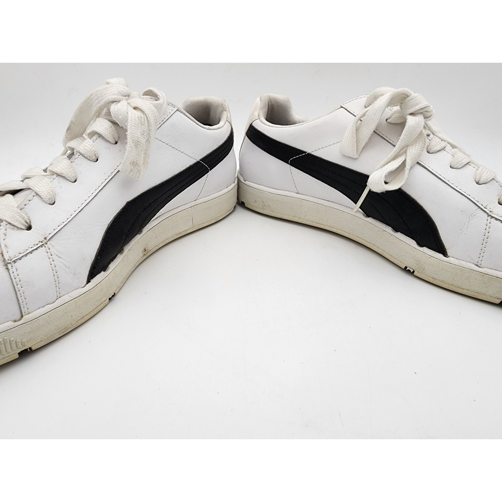 PUMA Clyde Golf Sneakers Spikeless Mens Size 11 White Black Leather Lace Up - Picture 7 of 13